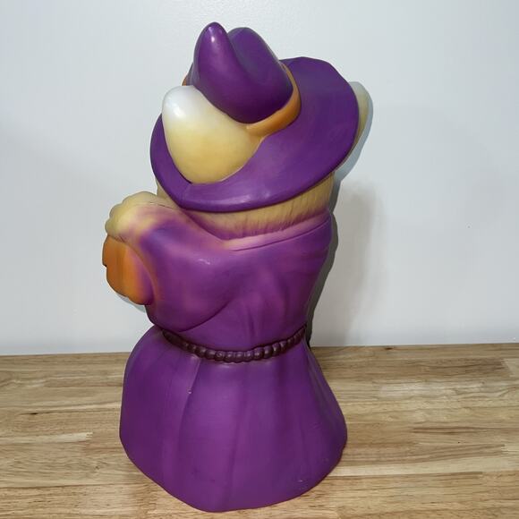 Blow Mold Pan Asian Creations Halloween 18" Fox Witch with Pumpkin~ Lighted~ - Picture 4 of 8